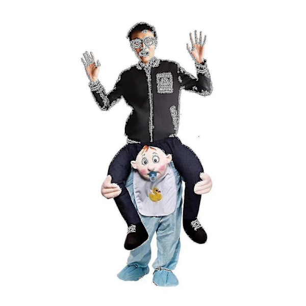 Uniseks kostyme for fest og sceneopptreden - morsomt og originalt, med ben som kan stoppes inn - perfekt Baby