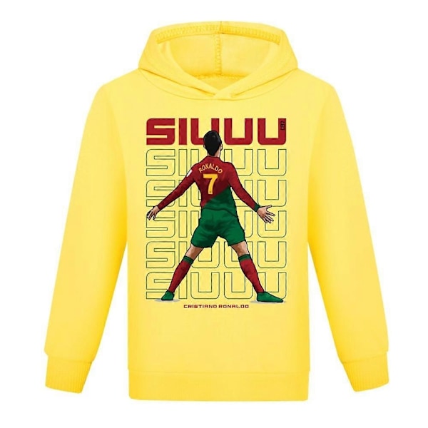 Julgåvor Cristiano Ronaldo Hoodie VM Nr. 7 Fotbollsstjärna Hoodie Flickor Pojkar Huvtröja Pullover Toppar Barn Tonåringar-Perfekt Yellow 7-8years