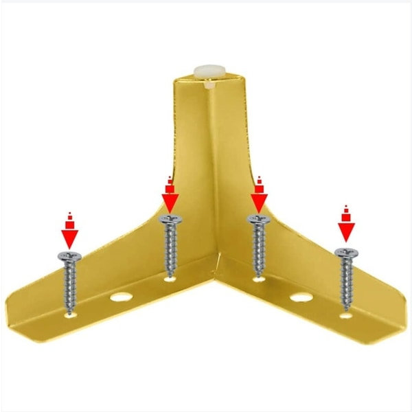 Set med 4 guld metall triangel sängben DIY möbler soffben wit