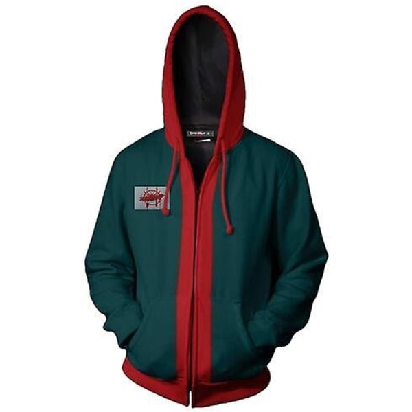 Voksen Spider-Man Hoodie Sweatshirt Miles Morales Lynlåsjakke Cosplay Kostume - Perfekt L