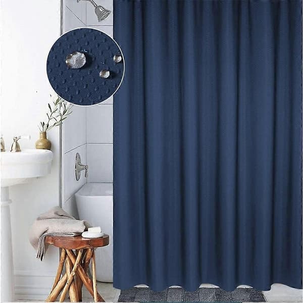 Meiosuns Duschdraperi eller Foder Polyestertyg Duschdraperier Tvättbart Draperifoder Mögel- och Mildbeständigt med Vita Plastkrokar - Perfekt Blue 120*180cm