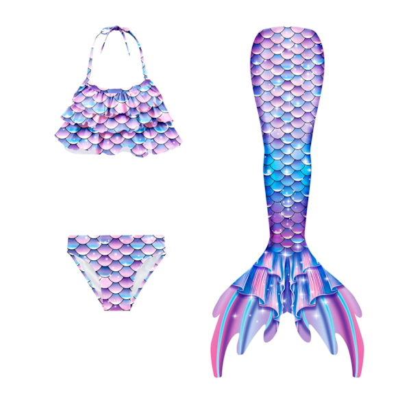 Fishtail baddräkt för barns strandbikini sjöjungfru baddräkt 10-11 år gammal- Perfet 10-11 years old 140#