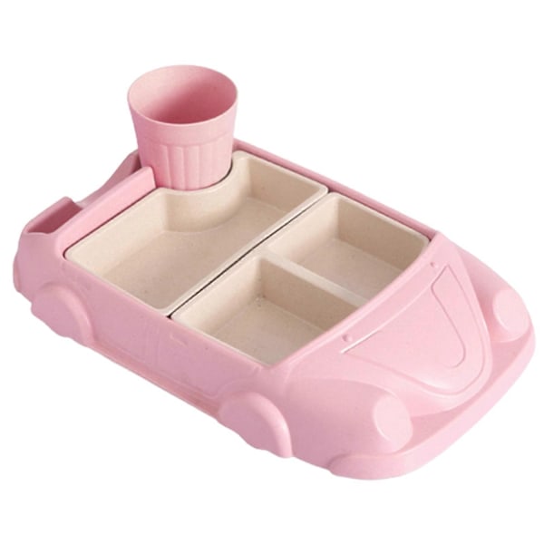 1 Sett Middagstallerken Tegneseriedesign Rom Inndelt Matkontaktkvalitet Avtakbar Grønnsaksrett Fruktdessert Spisebrett Daglig Bruk-Perfekt Pink