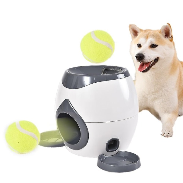 Hundleksaker Tennismat Belöningsmaskin Kastmaskin Interaktiv matare Toy Hundleksak Tennis Pet Ball Launcher grå - Perfet