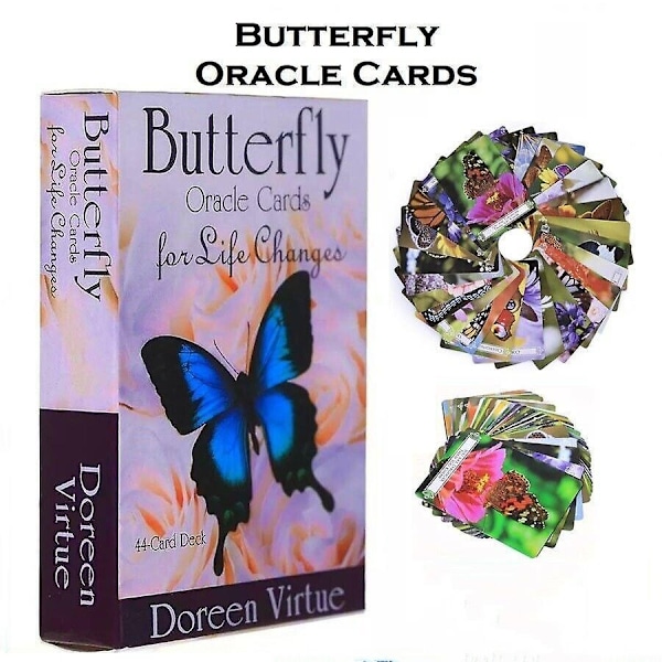 Butterfly Oracle Cards: 44 Kort Tarot Deck Engelsk Version Spådom Oracle-Perfet