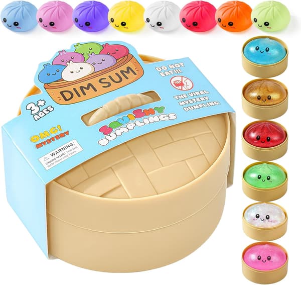 Dumplingformet langsomt-rebound squishy legetøj blind boks, 14 farver (tilfældigt udvalgt), yndige langsomt-rebound dumpling squishy legetøj