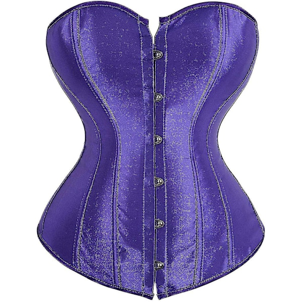 Naisten Bustier-korsetti Yläosa Seksikäs Alusvaatesetti Musta Satiini Vyötärön Kiristäjä-Täydellinen Purple 5x-large