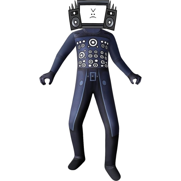 Skibidi WC TV Mies Jumpsuit Cosplay Halloween-asu lapsille Ultraäänimies - Perfet Ultrasound Man Kids 110