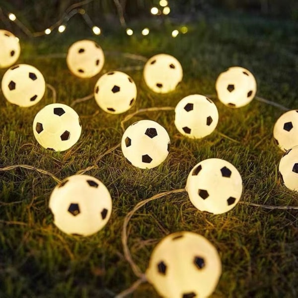 3M Football Strings 20 LEDs Lämmin valkoinen Yövalo Jalkapallo sisäulkovalonauha Puutarhatarvikkeet Koriste muotoiltu köysi - Perfet