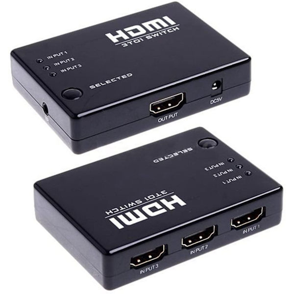 HDMI-kytkin kaukosäätimellä 1080p Splitter - Perfet 1-Pack