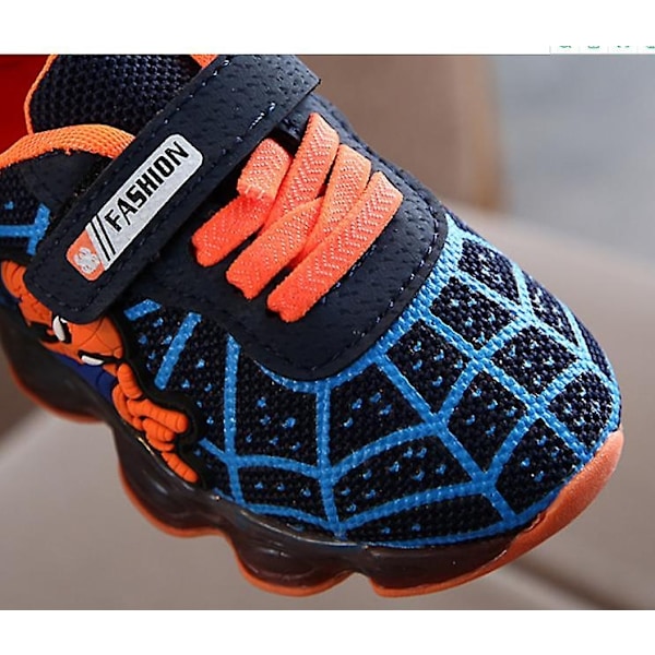 Børnesportsko Spiderman Lysende Sneakers Børn Led Lysende Sko til Drenge-Perfet Blue 32