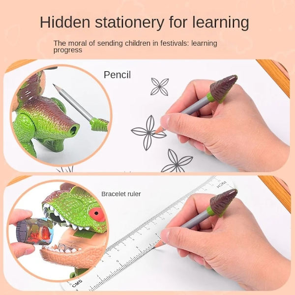 Dinosaur Model Learning Brevpapper Set Double Crown Dragon