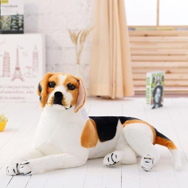 30-90cm Jätte Beagle Hund Leksak Realistisk Plyschdjur Hund Plyschleksaker Present till Barn Heminredning-Perfekt Black 75cm