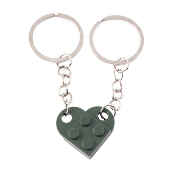 byggstenar Nyckelring Kärlek Par Nyckelring Multicolor Creative Key Chain Par Present - Perfet green