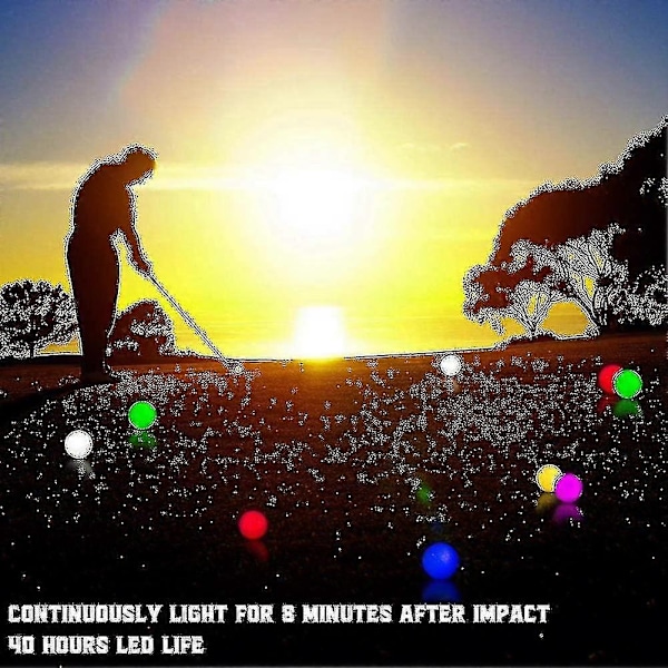 6 stk. LED Glow Golfbolde, Blinkende Selvlysende Golfbold, Natlys-Perfekt