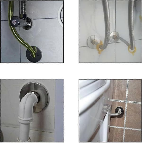 Delar Radiatorrörskåpa i rostfritt stål, 34 mm Silverkranbricka, Rörskåpa för VVS, Ventilkåpa, för duschar, rör, kranar - Perfekt