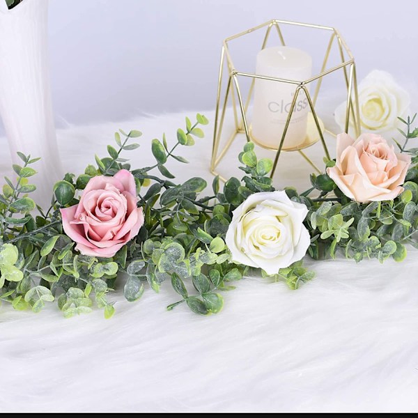 Artificial Eucalyptus Plant Garland, 2 Pack Artificial Eucalyptus Leaf Hanging Vine for bryllup Bakteppe Arch Wall Deco - Perfet