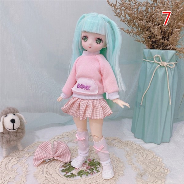 30cm Dukke 20 Movable s 12 Tommer Makeup Dress Up Anime Eyes Dolls - Perfet 7