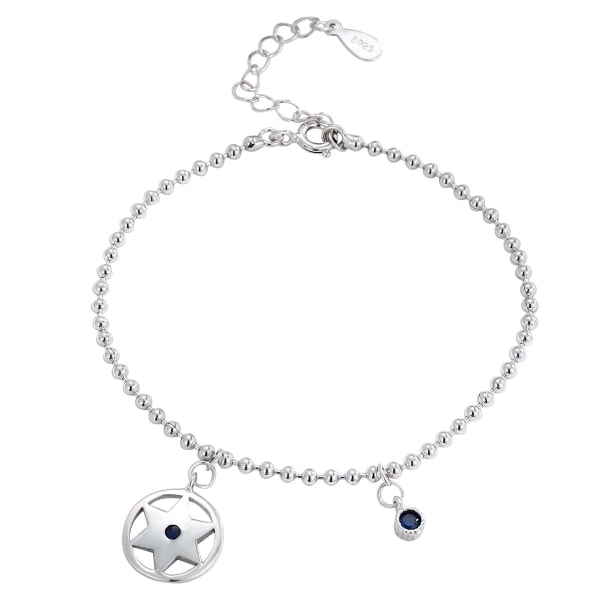 925 sølv armbånd med runde perler og stjerne boudoir armbånd kvinner - Perfet