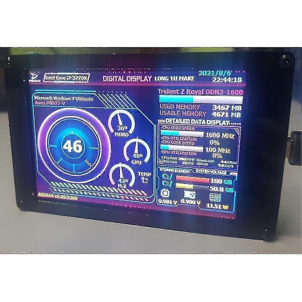 3,5-tums IPS USB-miniskärm AIDA64 PC CPU RAM HDD datamonitor datortemperaturvisning Typ-C sekundär skärm - perfekt
