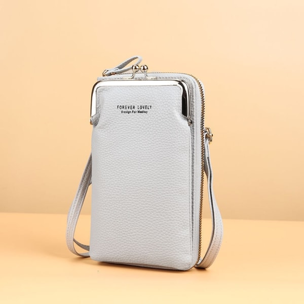 Mobilväska Plånbok Korthållare Väska med axelrem - Perfet Gray