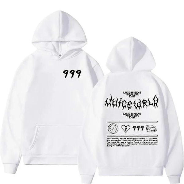 Juice Wrld Rapper Hoodies för Män och Kvinnor Street Fashion Jackor Populära Hip Hop Tröjor Vinter Överdimensionerade Långärmade Streetwear-Perfet 2 XXL