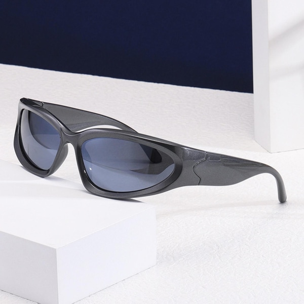 Sports Wrap Around Solbriller UV-beskyttelse Polariserede linser Unisex sportsbriller til kørsel - Perfet Silver-Grey