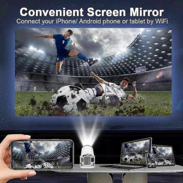 5G 4K projektor, intelligent high-definition LED, understøtter WiFi, Bluetooth, HDMI-interface, USB-interface, Android-system