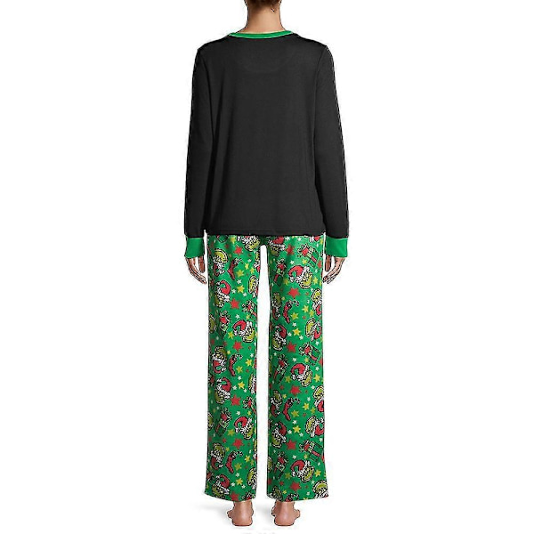 Familjematchande God Jul Grinchen Pyjamas Set Kvinnor Män Barn Baby Julpyjamas Nattkläder Sovkläder-Perfekt Women L