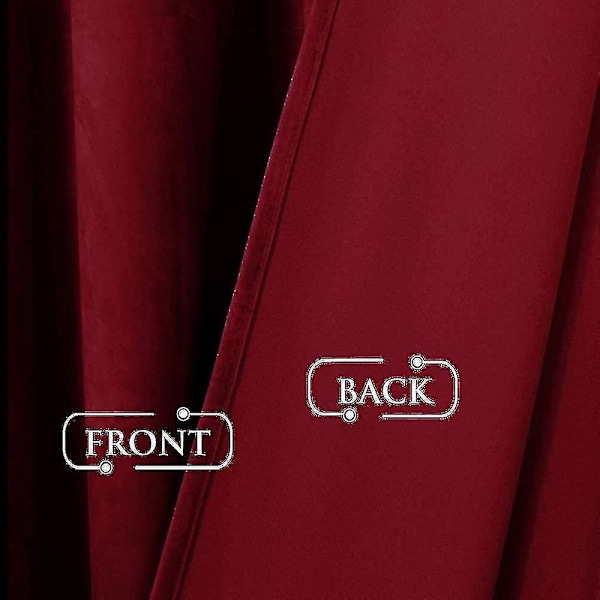 Luksuriøse termisk isolerede gardiner, tykke, solide, effektive mørklægningsgardiner - Perfekt Wine Red W 59x H 71 150cm*180cm