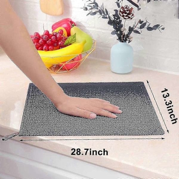6-pack 100% Bomull Frotté Köksdukar - Hängögla för Disk och Köksrengöring - Perfekt Dark gray 34*73cm