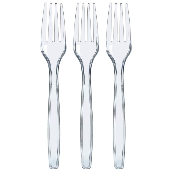 Klar plastbestikk, 100 gafler - Gjenbrukbare engangsartikler for kraftig bruk - Perfet