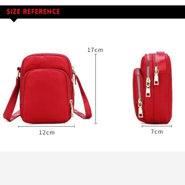 Axelremsväskor Nylon Mobiltelefonväska Switch Axelväska - Perfet Red Normal