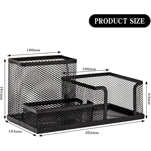 Mesh i metall med pennhållare, pennställ , skrivbord