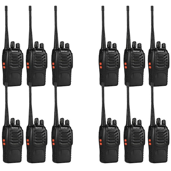 12-pak genopladelige walkie-talkier til teamkommunikation lang rækkevidde - Perfekt