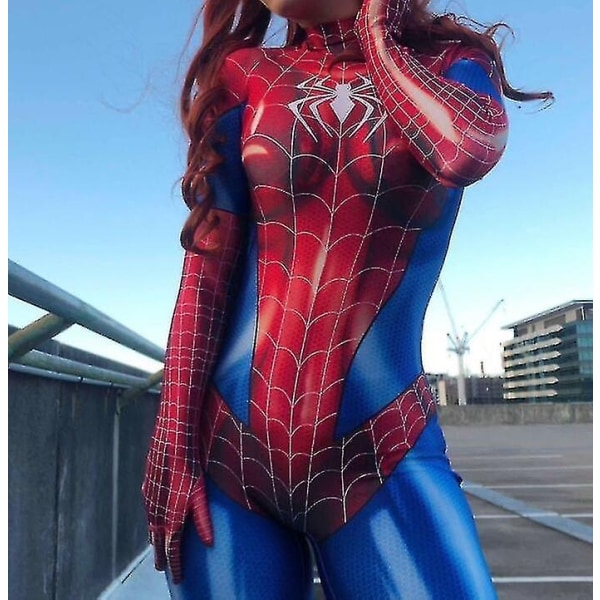 Naisten Spiderman Cosplay -asu, Halloween Catsuit Body Z - täydellinen