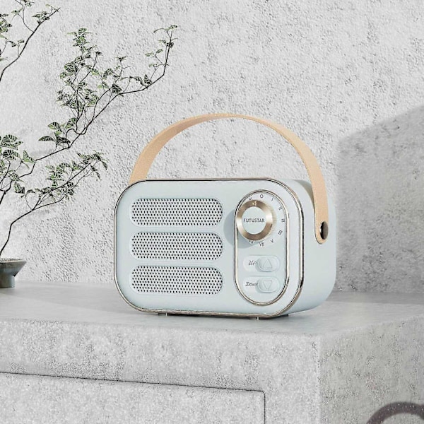Monitoiminen Mini Kannettava FM-Radio Bluetooth-Kaiutin USB TF AUX Sisä- ja Ulkokäyttöön Retro-Design Langaton Kaiutin - Täydellinen Light Blue