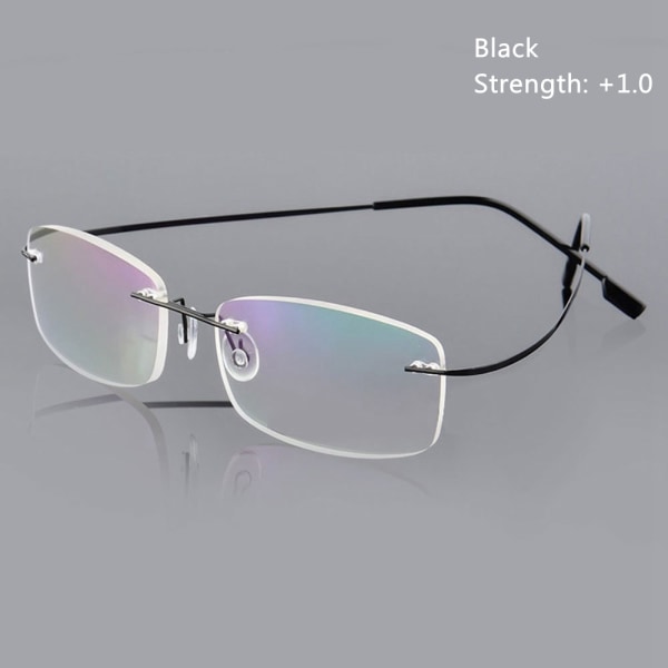 Læsebriller Brillehukommelse Titanium BLACK STRENGTH-100 - Perfet black Strength-100