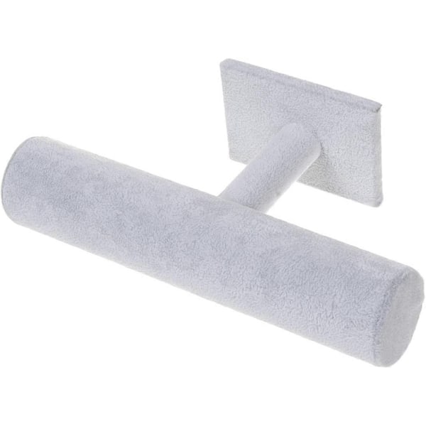 Svævende T-Bar Armbånd Halskæde Ørering Armring Vedhæng Ankelkæde Tårn Ur Nøgle Smykke Display Stand til Hjemmeorganisering (Sort Velour)-Perfet Gray