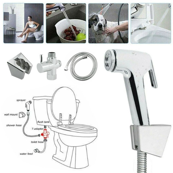 Dusjhode Toalett Bidet Sprayer Håndholdt kran SET 1