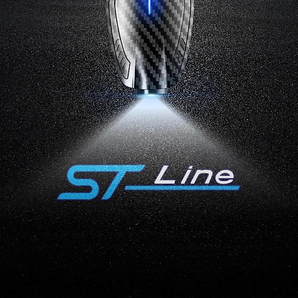 2 kpl USB-ladattavat ST Line -logolla varustetut auton oven HD LED-lamput projektorit kohteliaisuus tervetuloa valot Ford Mondeo Kuga Focus Fiesta -Perfet A