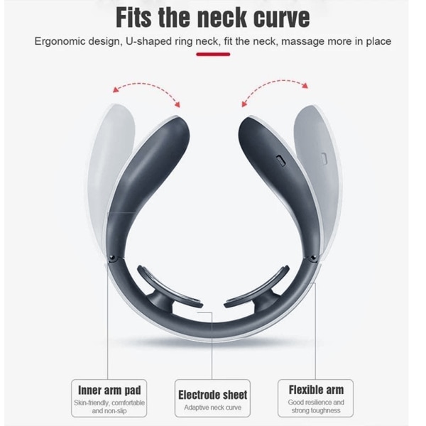 Intelligent elektrisk nackmassager för smärtlindring Värmebärbar - Perfet