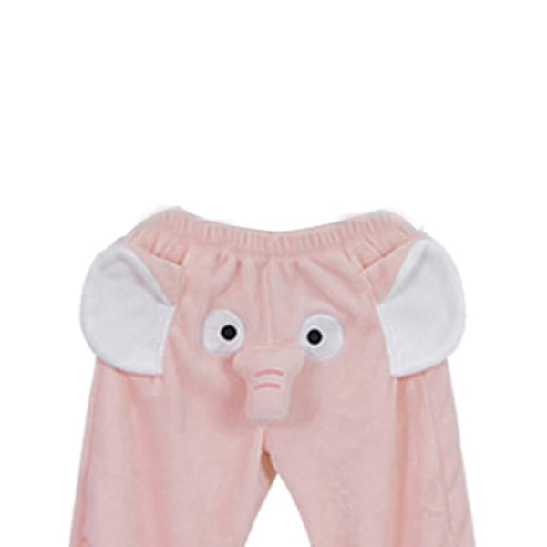 Sjove Elefant Bukser til Kvinder og Mænd - Loungewear til Hjemmet - Bløde Par Pyjamasbukser - Gave til Kæresten - Perfekt Pink XXL