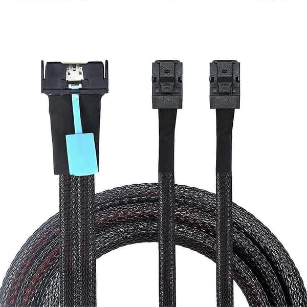 MCIO 8i til 2 X SFF 8643 Kabel PCIE Gen5 MCIO 8X til Mini SAS HD SFF 8643 Høyhastighetskabel Kompatibel med Server-Perfet