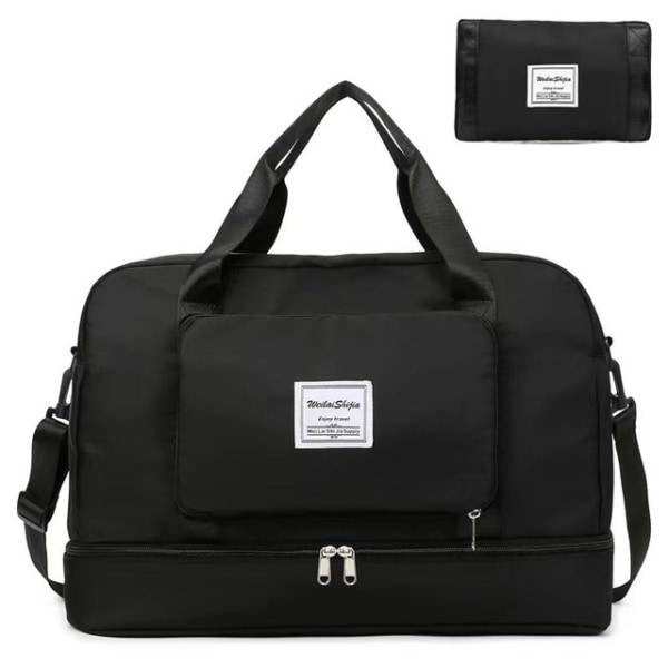 Sammenleggbar Weekendbag Reisebag Sportsbag - Perfet black