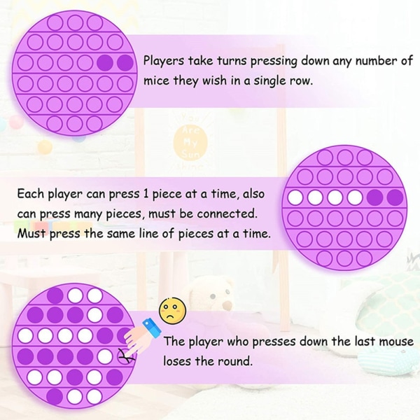 Pop It Fidget Legetøj-Flere farver Stress Sensorisk Legetøj Kid Game - Perfet Purple - Unicorn