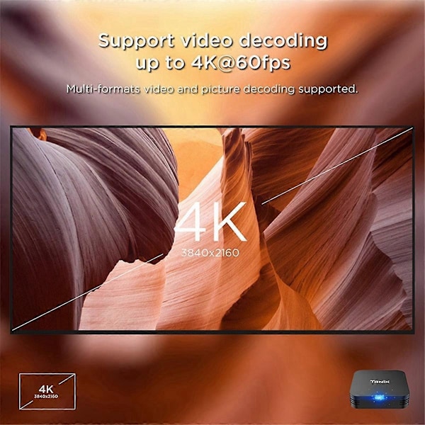 TX1 Android 10 4K HDR 2.4G Wifi Set-top Box H313 Set-top Box HD Netværksafspiller TV Boks 1G&8G-Perfekt