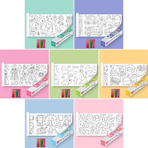Tegnerulle til børn - Farvepapirrulle til børn - Perfet
