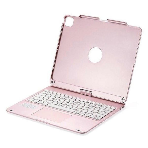 Kompatibel med iPad Air 13 (2024) / iPad Pro 12.9 (2022) / (2021) / (2020) / (2018) Trackpad Bakgrunnsbelyst Tastatur med Tablet Case-Perfet PinkGold