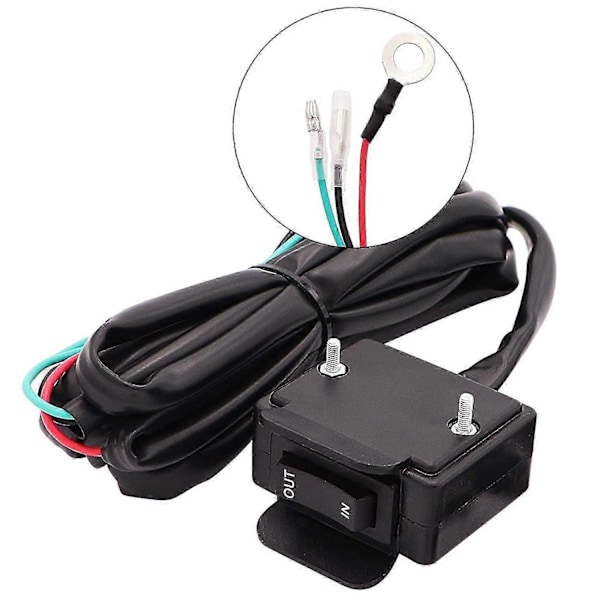 12V Vinsj Vippebryter med Monteringsbrakett Styrekontroll Linjesett Kompatibelt med ATV UTV Elektrisk Vinsj Tilbehør - Perfekt